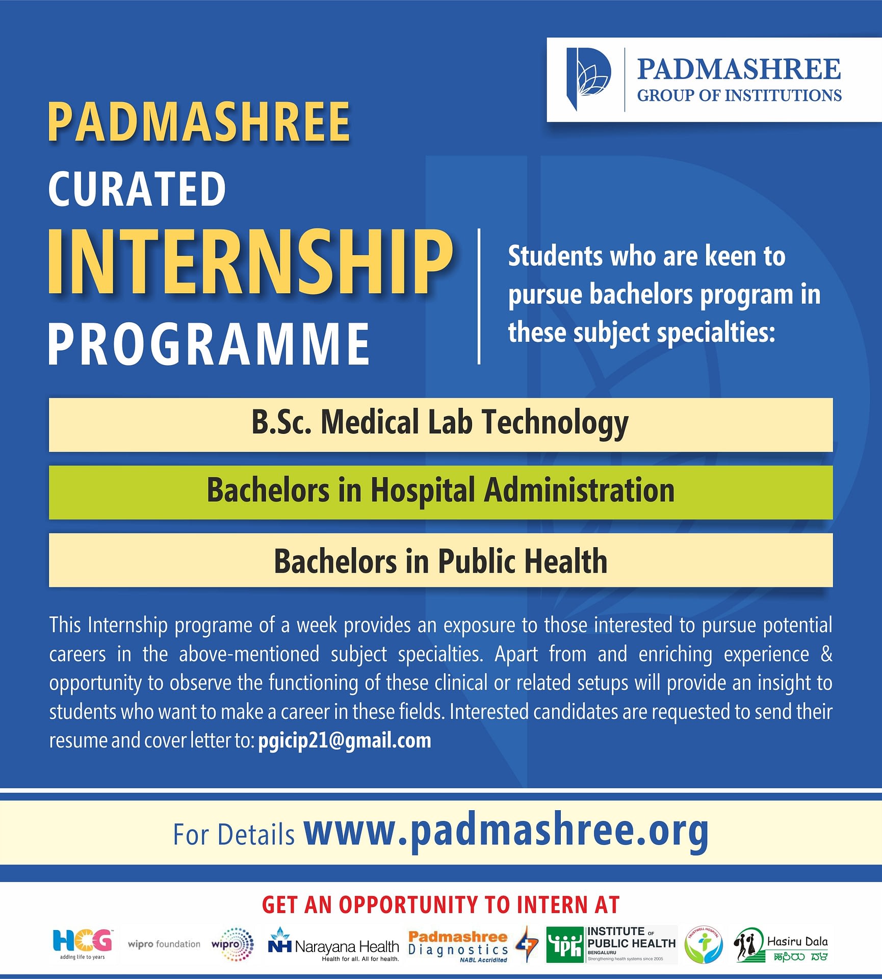 Padmashree Curated Internship Program